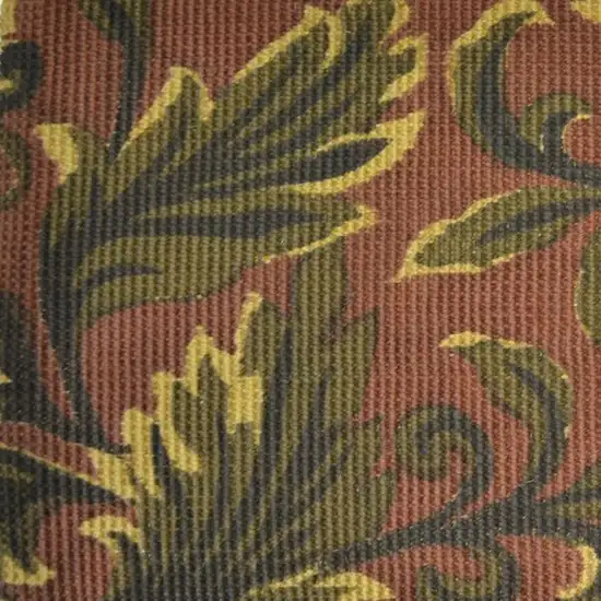 Brown And Green Jute Botanical Leaves Hand Woven Area Rug Photo 3