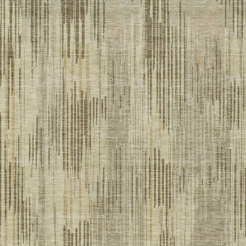 Brown And Green Striped Washable Indoor Outdoor Area Rug Photo 6