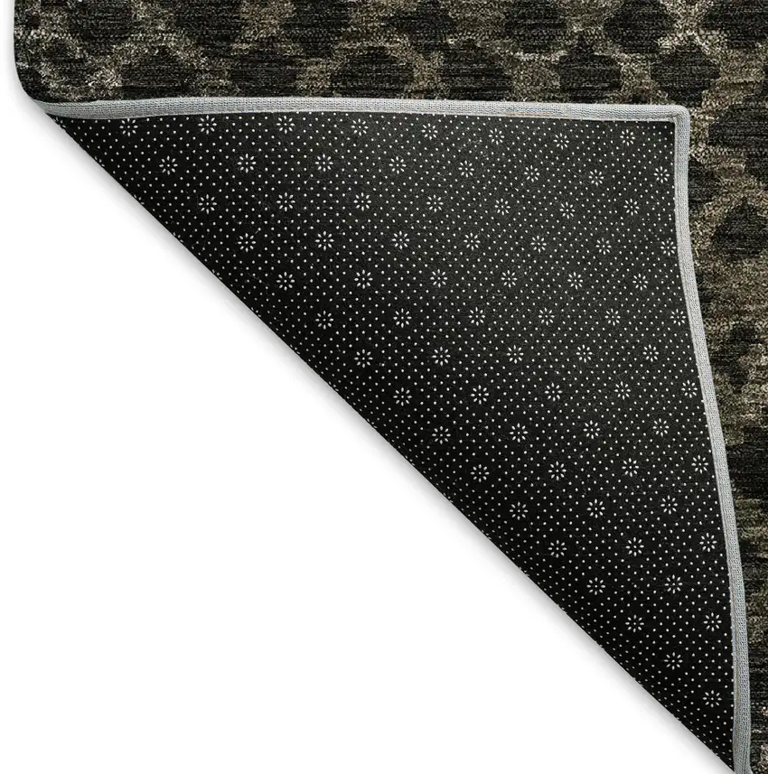 Brown And Ivory Abstract Geometric Washable Area Rug With UV Protection Photo 7