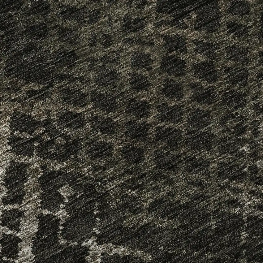 Brown And Ivory Abstract Geometric Washable Area Rug With UV Protection Photo 7
