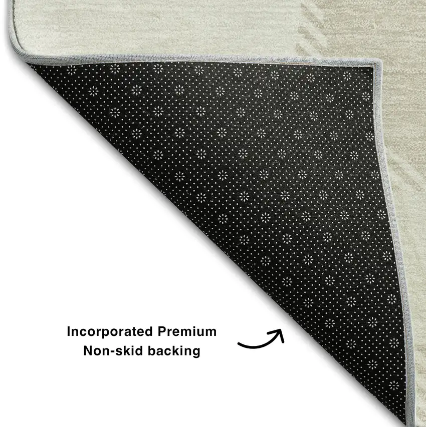 Brown And Ivory Abstract Geometric Washable Area Rug With UV Protection Photo 7