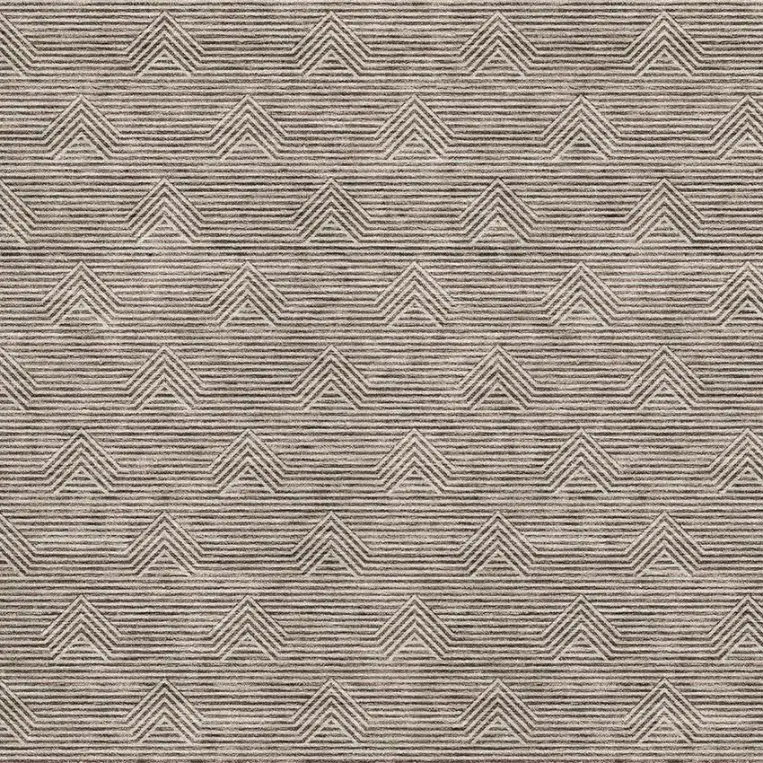 Brown And Ivory Abstract Geometric Washable Area Rug With UV Protection Photo 3