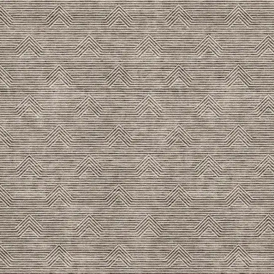 Brown And Ivory Abstract Geometric Washable Area Rug With UV Protection Photo 3