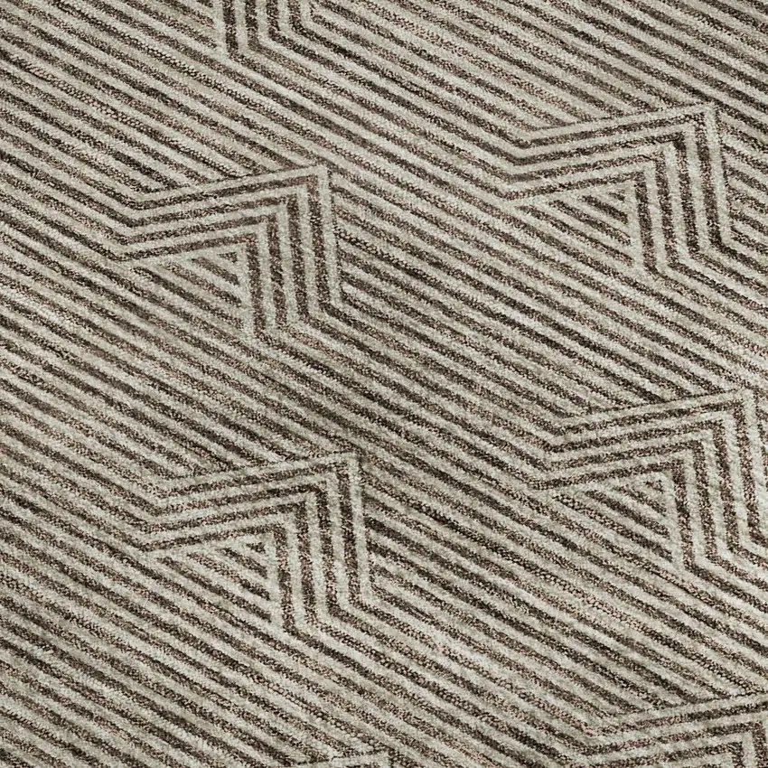 Brown And Ivory Abstract Geometric Washable Area Rug With UV Protection Photo 3