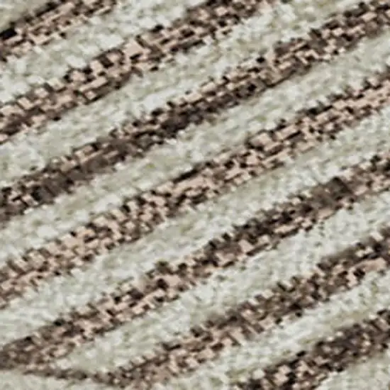 Brown And Ivory Abstract Geometric Washable Area Rug With UV Protection Photo 3