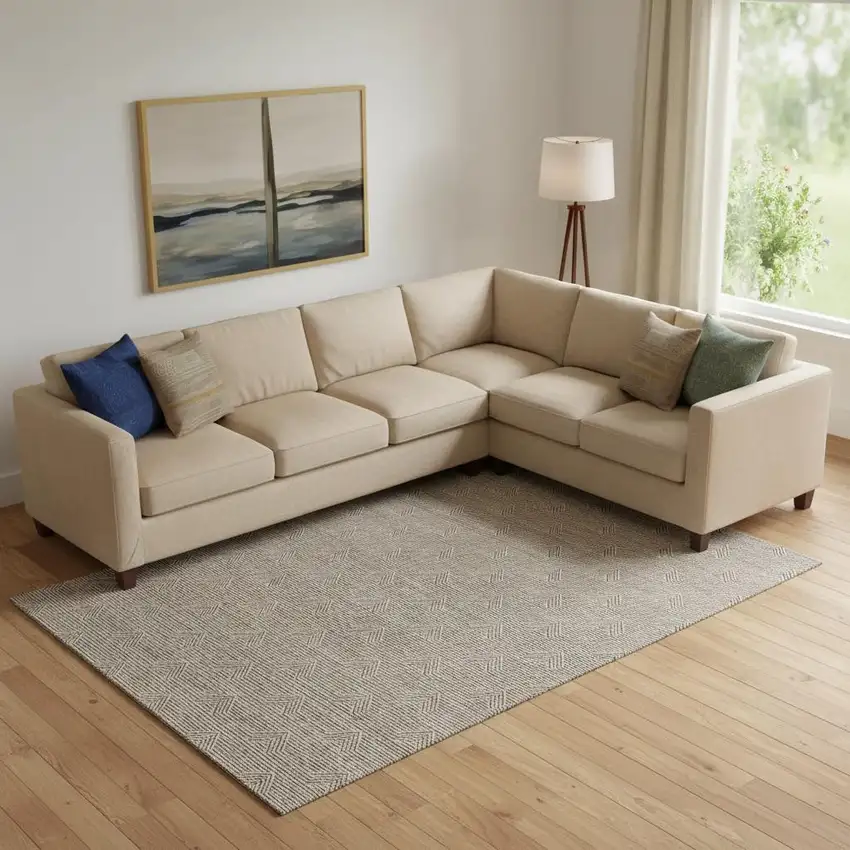 Brown And Ivory Abstract Geometric Washable Area Rug With UV Protection Photo 1