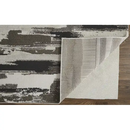 Gray Ivory And Brown Abstract Distressed Area Rug Photo 5