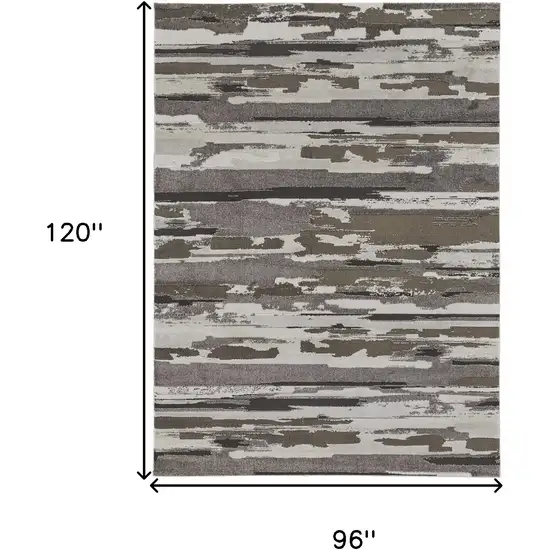 Gray Ivory And Brown Abstract Distressed Area Rug Photo 3