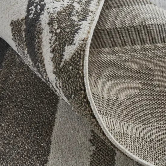 Gray Ivory And Brown Abstract Distressed Area Rug Photo 6