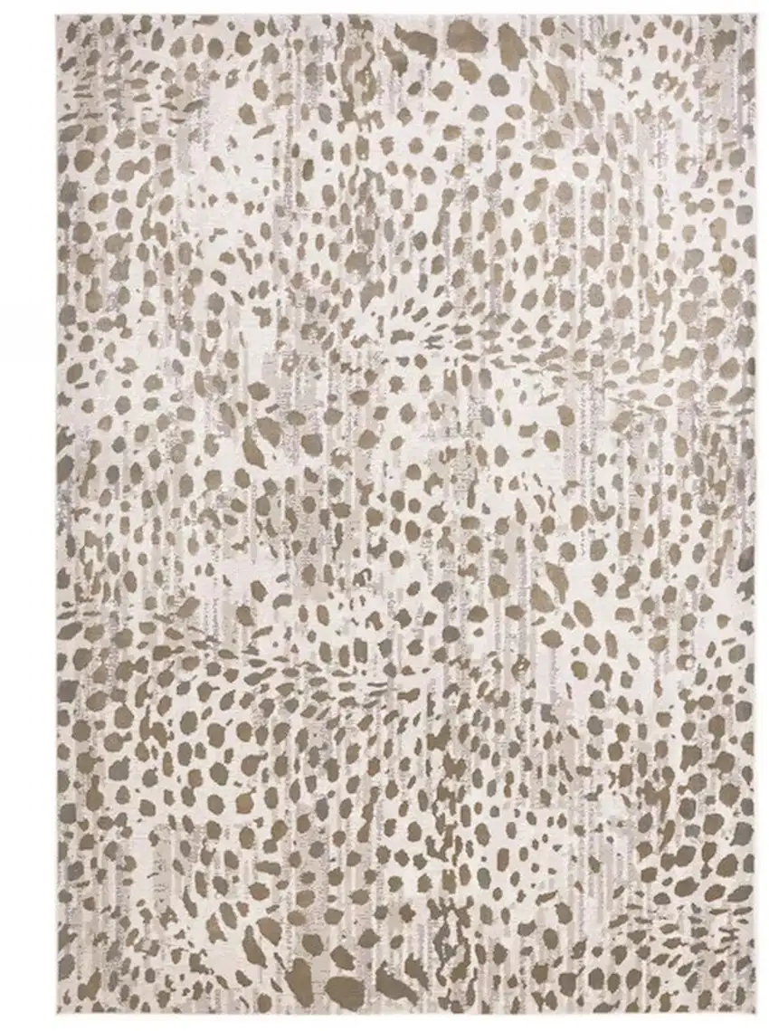 Brown And Ivory Abstract Stain Resistant Area Rug Photo 4