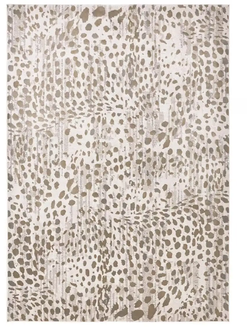 Brown And Ivory Abstract Stain Resistant Area Rug Photo 1