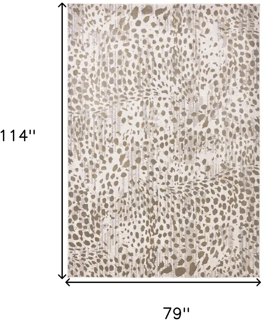 Brown And Ivory Abstract Stain Resistant Area Rug Photo 8