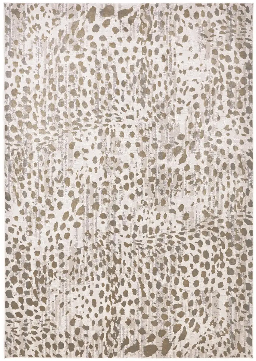 Brown And Ivory Abstract Stain Resistant Area Rug Photo 1