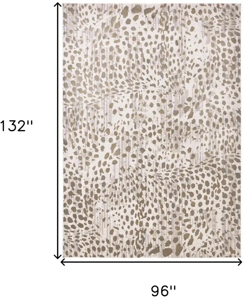 Brown And Ivory Abstract Stain Resistant Area Rug Photo 8