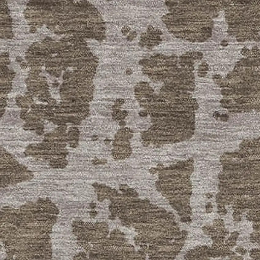 Brown And Ivory Abstract Washable Area Rug With UV Protection Photo 3