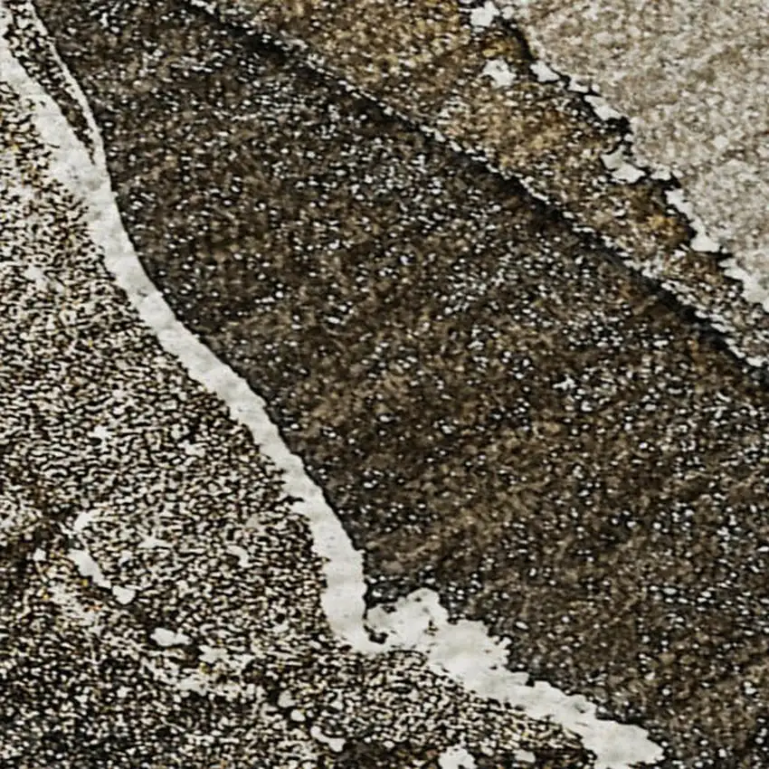 Brown And Ivory Abstract Washable Area Rug With UV Protection Photo 4