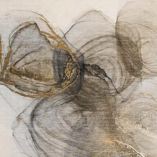 Brown And Ivory Abstract Washable Area Rug With UV Protection Photo 3