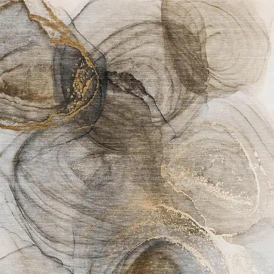 Brown And Ivory Abstract Washable Area Rug With UV Protection Photo 4