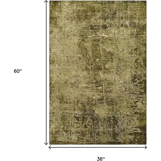 Brown And Ivory Abstract Washable Area Rug With UV Protection Photo 5