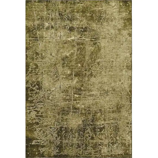 Brown And Ivory Abstract Washable Area Rug With UV Protection Photo 4