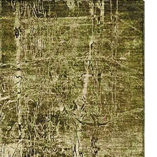 Brown And Ivory Abstract Washable Area Rug With UV Protection Photo 4