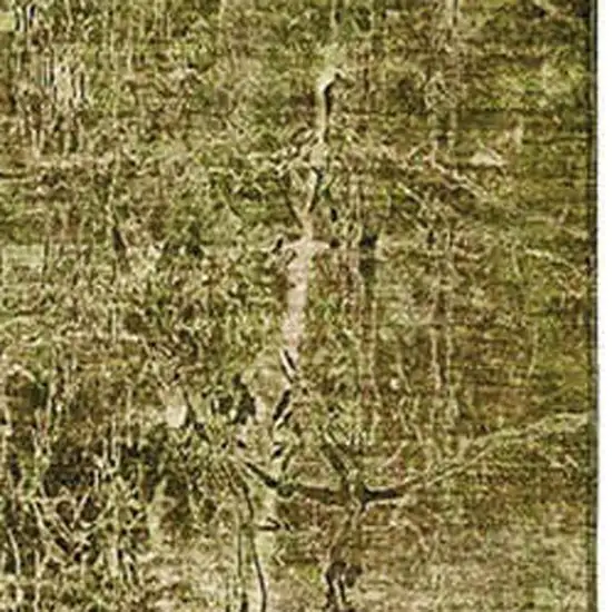 Brown And Ivory Abstract Washable Area Rug With UV Protection Photo 3