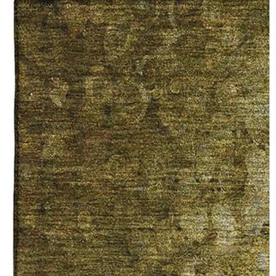 Brown And Ivory Abstract Washable Area Rug With UV Protection Photo 4