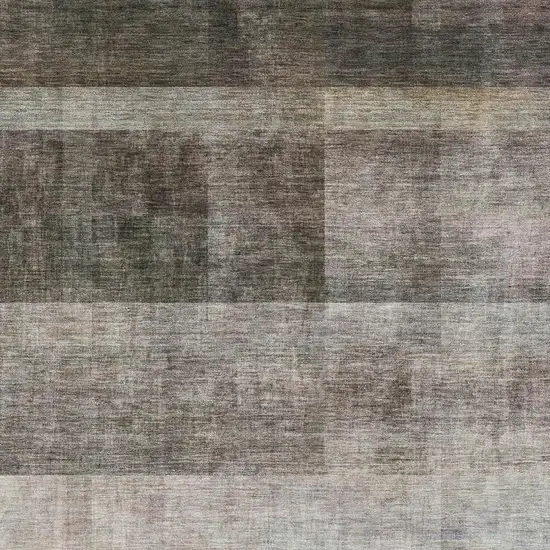 Brown And Ivory Abstract Washable Area Rug With UV Protection Photo 2