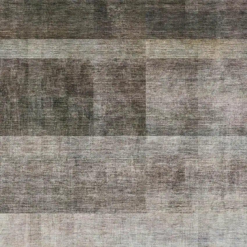 Brown And Ivory Abstract Washable Area Rug With UV Protection Photo 2