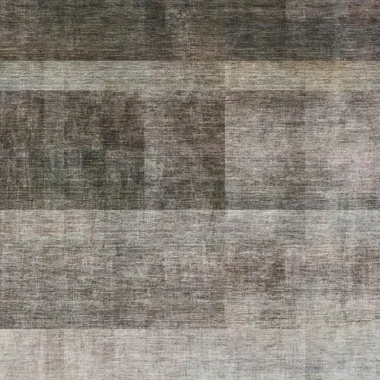 Brown And Ivory Abstract Washable Area Rug With UV Protection Photo 4