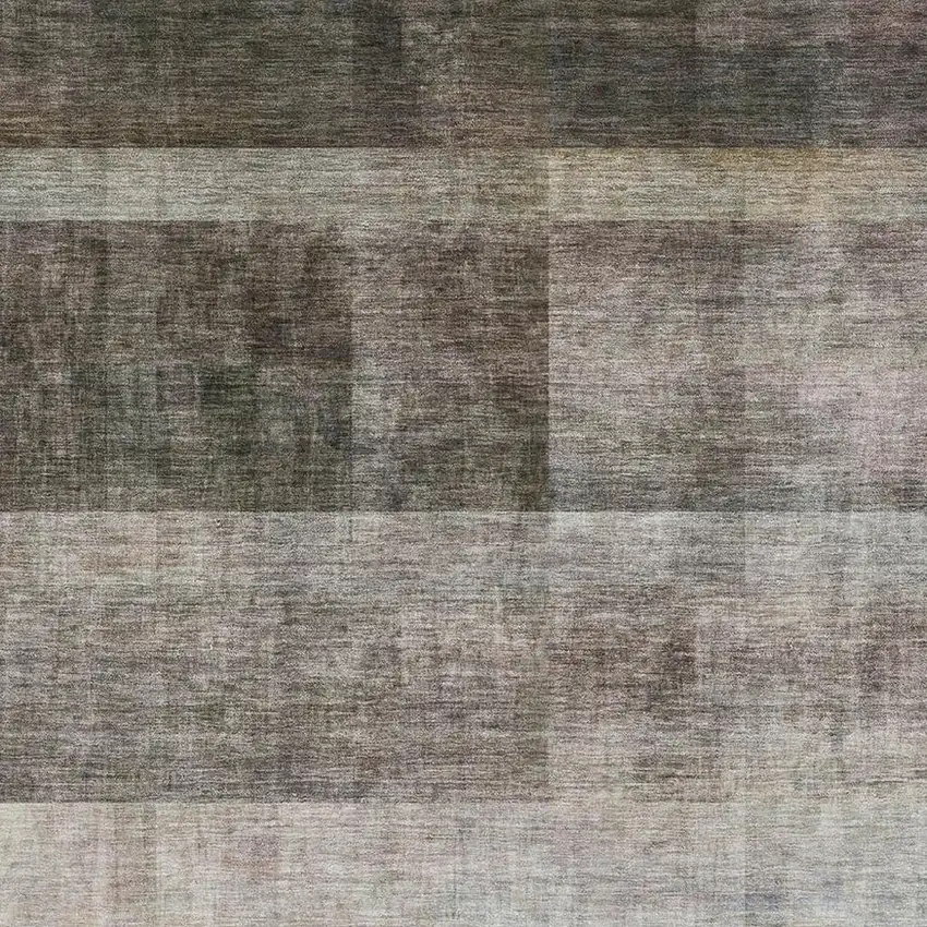 Brown And Ivory Abstract Washable Area Rug With UV Protection Photo 4