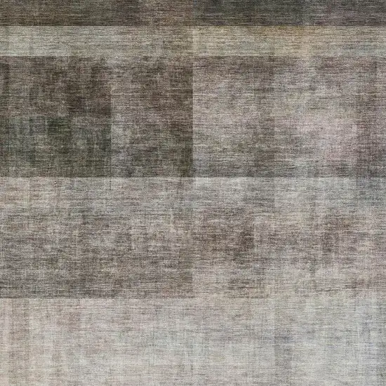 Brown And Ivory Abstract Washable Area Rug With UV Protection Photo 2