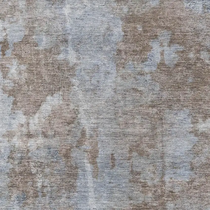 Brown And Ivory Abstract Washable Area Rug With UV Protection Photo 3