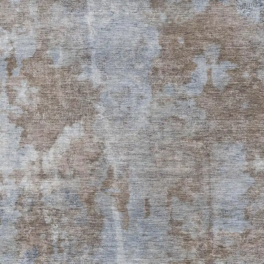 Brown And Ivory Abstract Washable Area Rug With UV Protection Photo 3