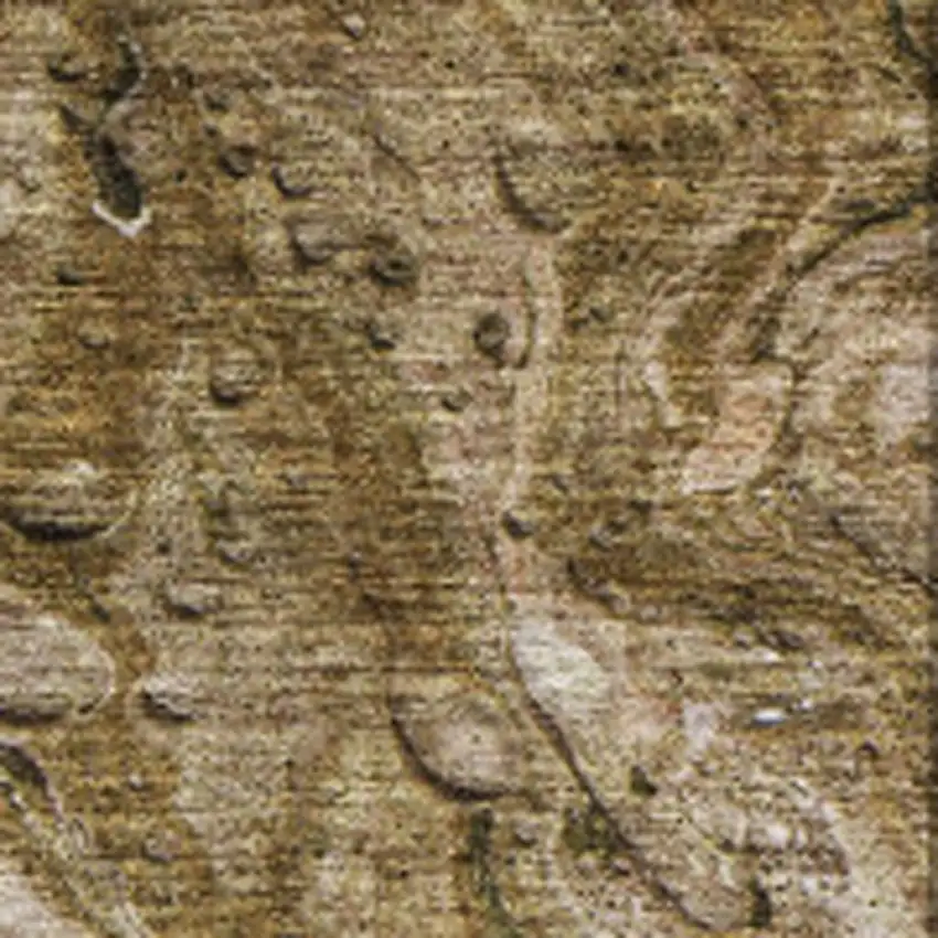 Brown And Ivory Abstract Washable Area Rug With UV Protection Photo 3