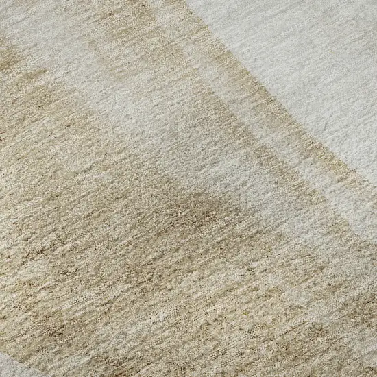 Brown And Ivory Abstract Washable Area Rug With UV Protection Photo 9