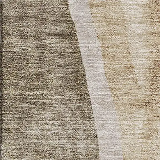 Brown And Ivory Abstract Washable Area Rug With UV Protection Photo 8