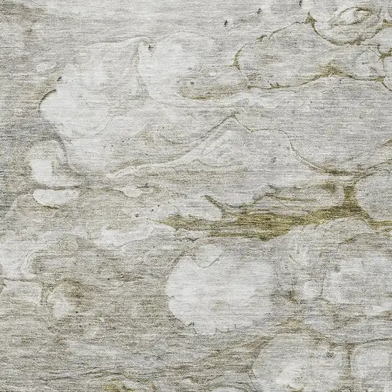 Brown And Ivory Abstract Washable Area Rug With UV Protection Photo 6