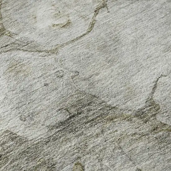 Brown And Ivory Abstract Washable Area Rug With UV Protection Photo 9