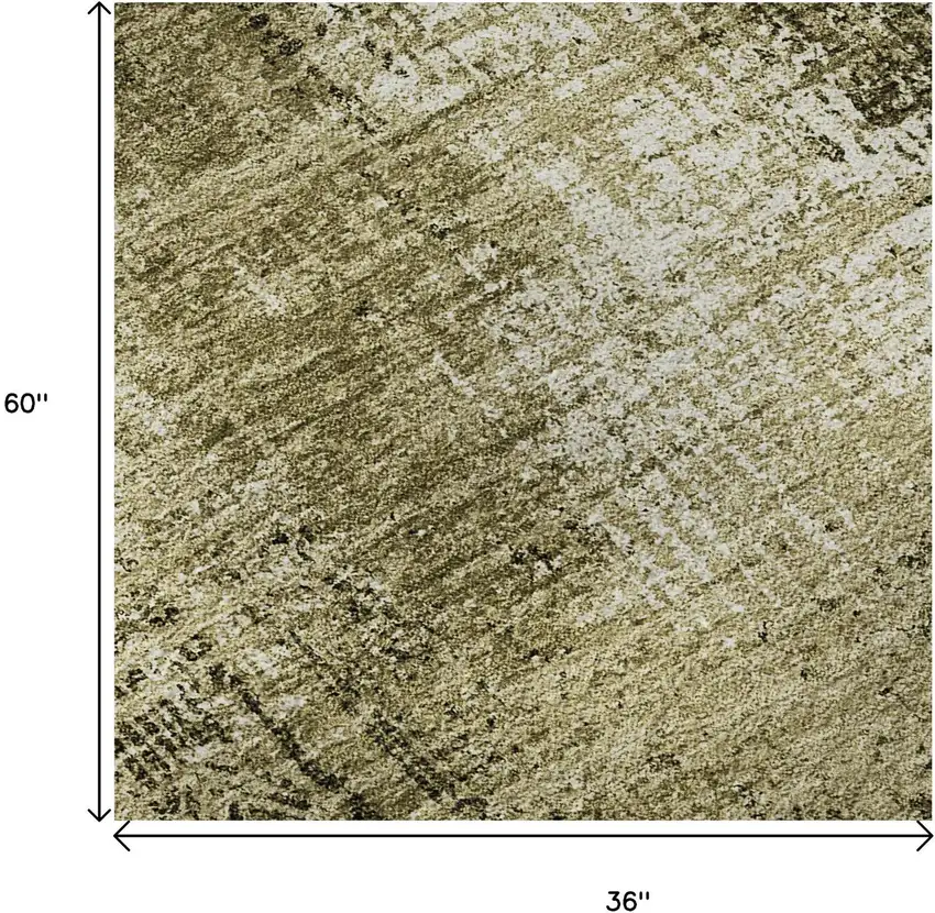 Brown And Ivory Abstract Washable Area Rug With UV Protection Photo 8