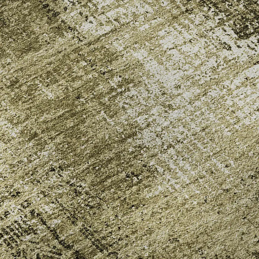 Brown And Ivory Abstract Washable Area Rug With UV Protection Photo 1