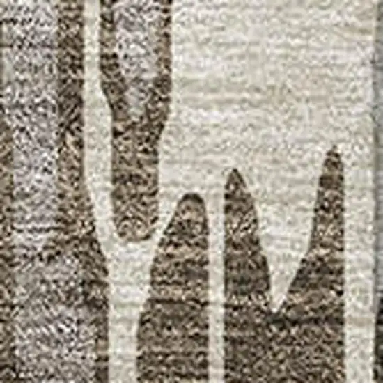 Brown And Ivory Abstract Washable Area Rug With UV Protection Photo 2
