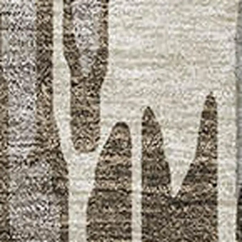 Brown And Ivory Abstract Washable Area Rug With UV Protection Photo 2