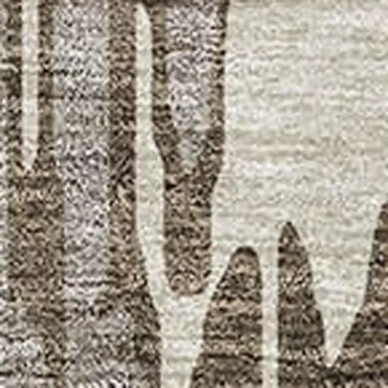 Brown And Ivory Abstract Washable Area Rug With UV Protection Photo 2
