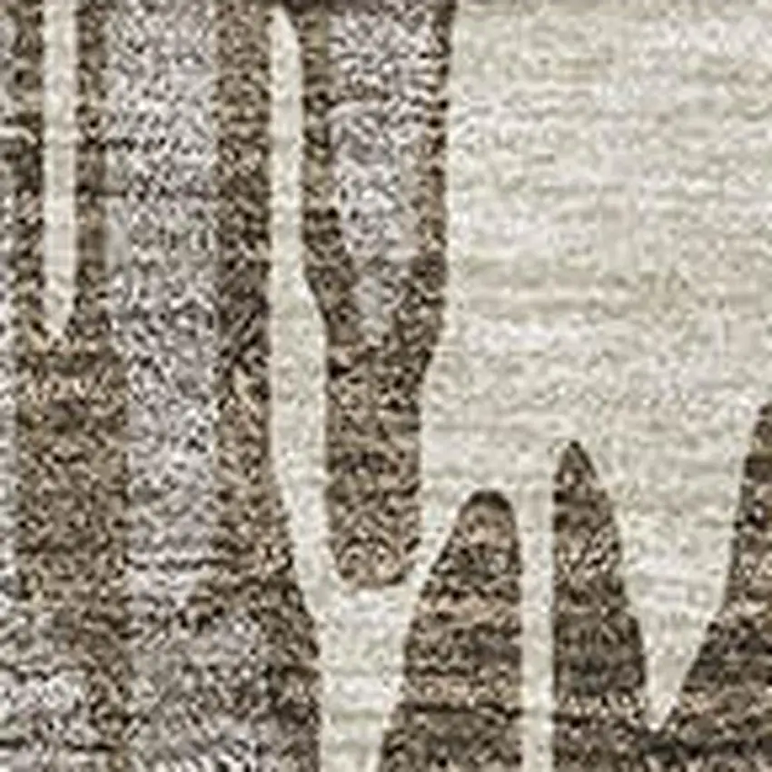 Brown And Ivory Abstract Washable Area Rug With UV Protection Photo 2