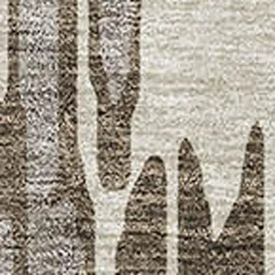 Brown And Ivory Abstract Washable Area Rug With UV Protection Photo 2