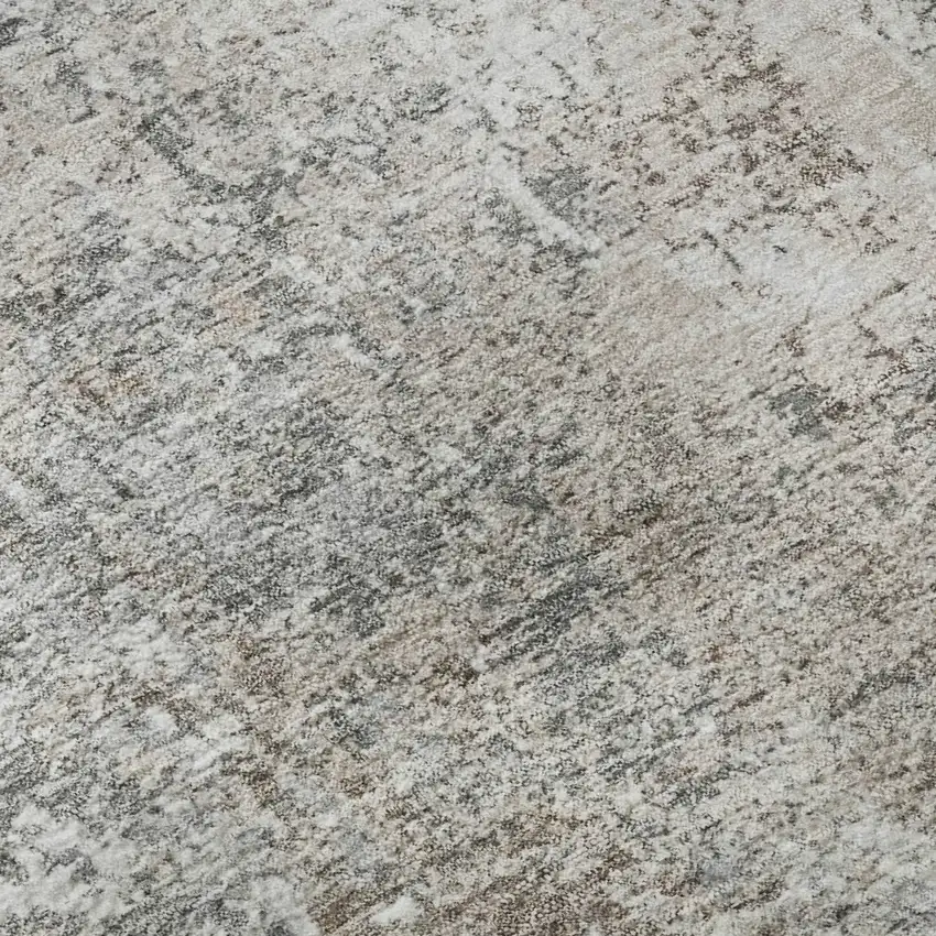 Brown And Ivory Abstract Washable Area Rug With UV Protection Photo 8