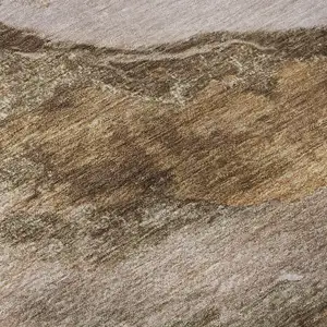 Photo of Brown And Ivory Abstract Washable Area Rug With UV Protection