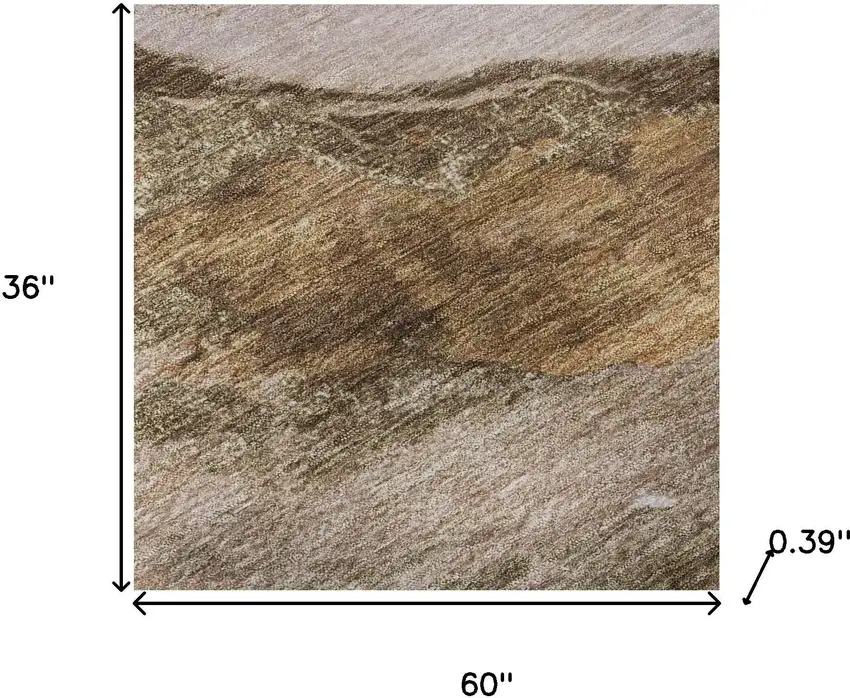 Brown And Ivory Abstract Washable Area Rug With UV Protection Photo 7