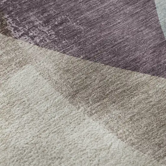 Brown And Ivory Abstract Washable Area Rug With UV Protection Photo 5